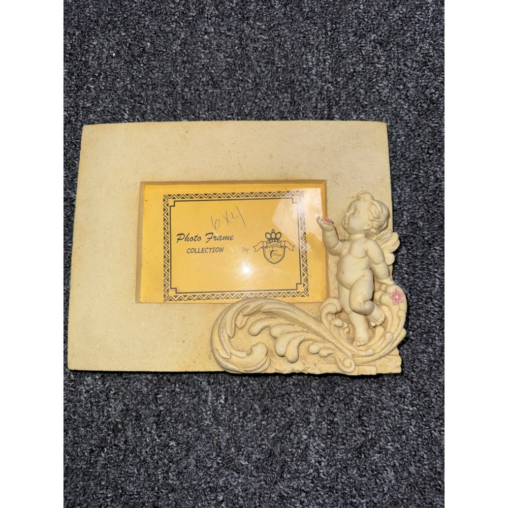 Turtle King Collection Cherub Angel Frame Cream 4x6 Vintage Victorian Style